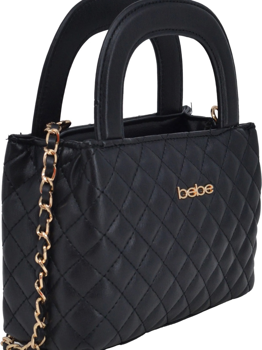 bebe Sofie Small Black Quilted Satchel with Matching Wallet Brand New MSRP $109 - Picture 3 of 6